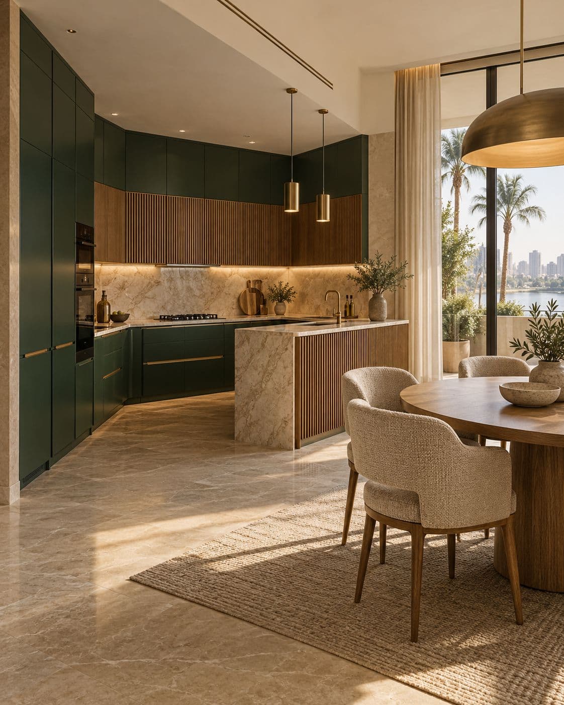 Kitchen in the Gardenia apartment